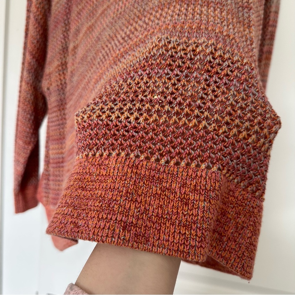 Old Navy (3X) Coral Pink Multicolor Knitted Crewneck Loose Fit Sweater - Picture 4 of 8